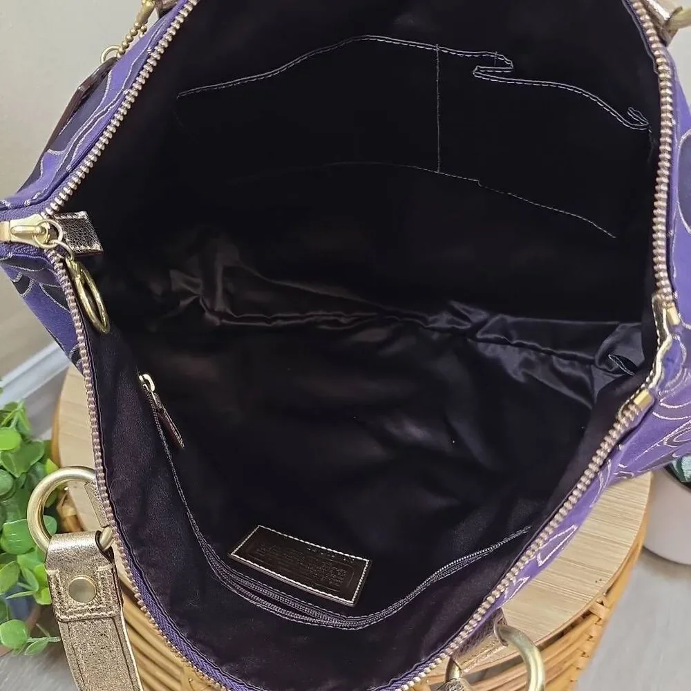 Coach Poppy RARE Signature Sateen with Lurex Glam Tote